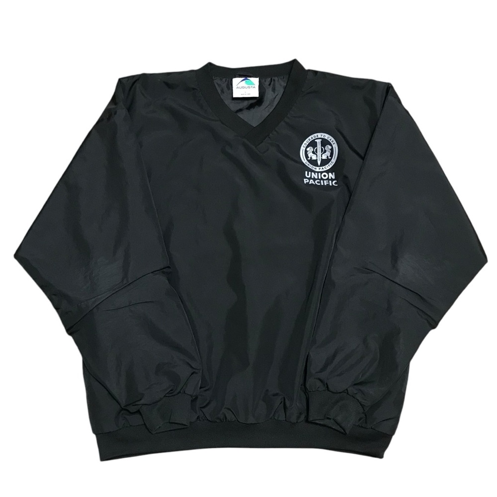 Vintage Union Pacific Railroad Men’s Black Windbreaker Size Large Augusta Sports